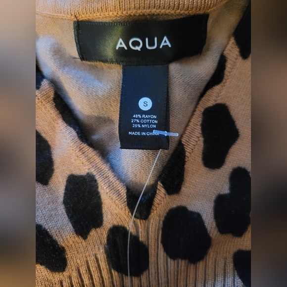 AQUA x BLOOMINGDALES Leopard Print Crop Top. NWT Sz M - Picture 4 of 4